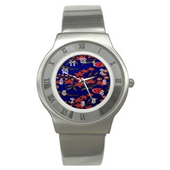 Batik  Fabric Stainless Steel Watch by BangZart