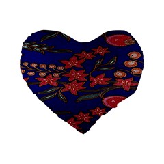 Batik  Fabric Standard 16  Premium Heart Shape Cushions