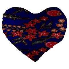 Batik  Fabric Large 19  Premium Heart Shape Cushions