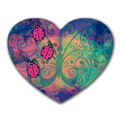 Background Colorful Bugs Heart Mousepads by BangZart
