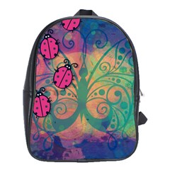 Background Colorful Bugs School Bags (xl) 