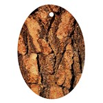 Bark Texture Wood Large Rough Red Wood Outside California Ornament (Oval) Front