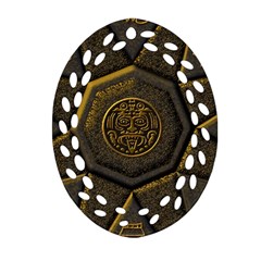 Aztec Runes Oval Filigree Ornament (two Sides) by BangZart