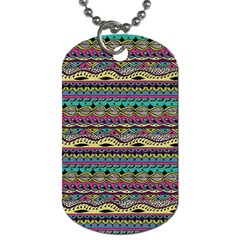 Aztec Pattern Cool Colors Dog Tag (one Side)