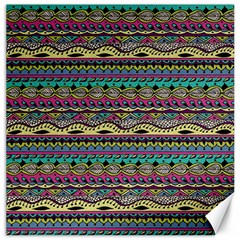 Aztec Pattern Cool Colors Canvas 12  X 12   by BangZart