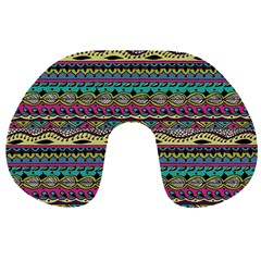 Aztec Pattern Cool Colors Travel Neck Pillows