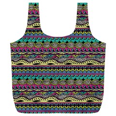 Aztec Pattern Cool Colors Full Print Recycle Bags (l) 