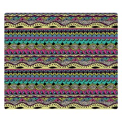 Aztec Pattern Cool Colors Double Sided Flano Blanket (small) 