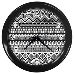 Aztec Pattern Design(1) Wall Clocks (black) by BangZart