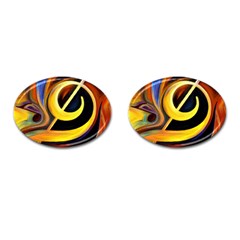 Art Oil Picture Music Nota Cufflinks (oval) by BangZart