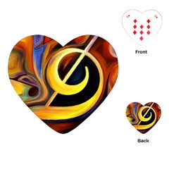 Art Oil Picture Music Nota Playing Cards (heart)  by BangZart