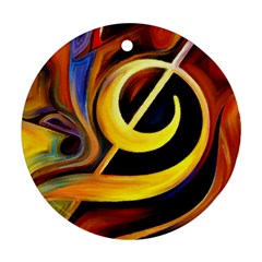 Art Oil Picture Music Nota Round Ornament (two Sides) by BangZart