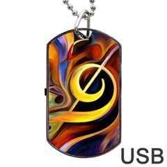 Art Oil Picture Music Nota Dog Tag Usb Flash (one Side) by BangZart