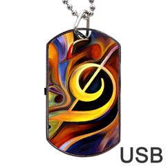 Art Oil Picture Music Nota Dog Tag Usb Flash (two Sides) by BangZart