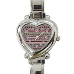 Aztec Pattern Art Heart Italian Charm Watch Front