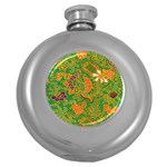 Art Batik The Traditional Fabric Round Hip Flask (5 oz) Front