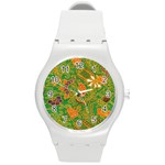 Art Batik The Traditional Fabric Round Plastic Sport Watch (M) Front