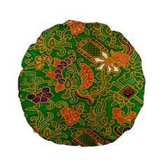 Art Batik The Traditional Fabric Standard 15  Premium Flano Round Cushions