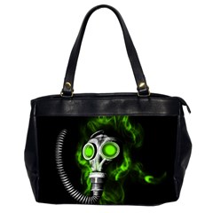 Gas Mask Office Handbags (2 Sides)  by Valentinaart