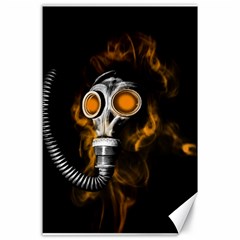 Gas Mask Canvas 24  X 36  by Valentinaart