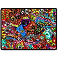 Art Color Dark Detail Monsters Psychedelic Fleece Blanket (large)  by BangZart