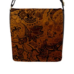 Art Traditional Batik Flower Pattern Flap Messenger Bag (l) 