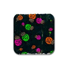 Abstract Bug Insect Pattern Rubber Square Coaster (4 Pack)  by BangZart