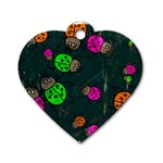 Abstract Bug Insect Pattern Dog Tag Heart (One Side) Front