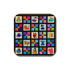 Animal Party Pattern Rubber Square Coaster (4 Pack)  by BangZart