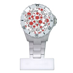 Texture Roses Flowers Plastic Nurses Watch