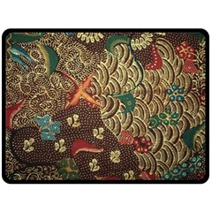 Art Traditional Flower  Batik Pattern Fleece Blanket (large) 