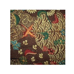 Art Traditional Flower  Batik Pattern Small Satin Scarf (square)