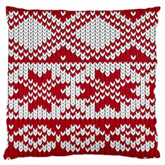 Crimson Knitting Pattern Background Vector Large Flano Cushion Case (one Side)