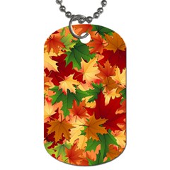 Autumn Leaves Dog Tag (one Side) by BangZart
