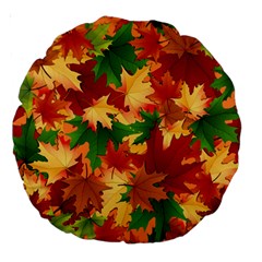 Autumn Leaves Large 18  Premium Round Cushions