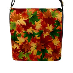 Autumn Leaves Flap Messenger Bag (l) 