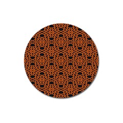 Triangle Knot Orange And Black Fabric Magnet 3  (round) by BangZart