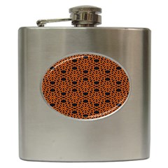 Triangle Knot Orange And Black Fabric Hip Flask (6 Oz) by BangZart