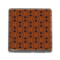 Triangle Knot Orange And Black Fabric Memory Card Reader (square) by BangZart