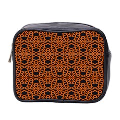 Triangle Knot Orange And Black Fabric Mini Toiletries Bag 2-side by BangZart