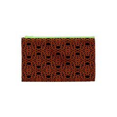 Triangle Knot Orange And Black Fabric Cosmetic Bag (xs)