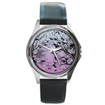 Crow flock  Round Metal Watch Front