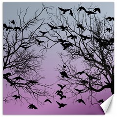 Crow Flock  Canvas 20  X 20   by Valentinaart