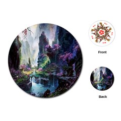 Fantastic World Fantasy Painting Playing Cards (round) 