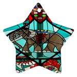 Elephant Stained Glass Star Ornament (Two Sides) Front