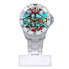 Elephant Stained Glass Plastic Nurses Watch