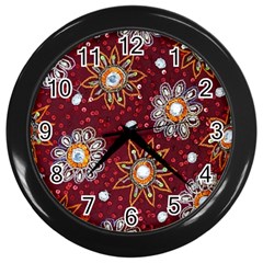 India Traditional Fabric Wall Clocks (black) by BangZart