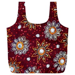 India Traditional Fabric Full Print Recycle Bags (l) 