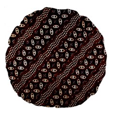 Art Traditional Batik Pattern Large 18  Premium Flano Round Cushions by BangZart
