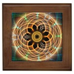 Mixed Chaos Flower Colorful Fractal Framed Tiles Front